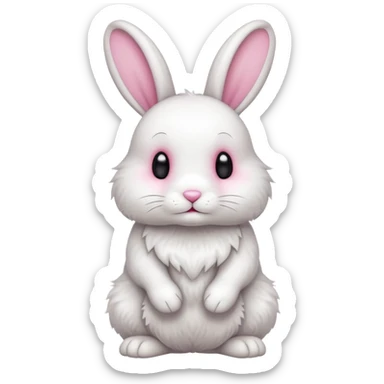 Cute rabbit full body with legs and all sticker