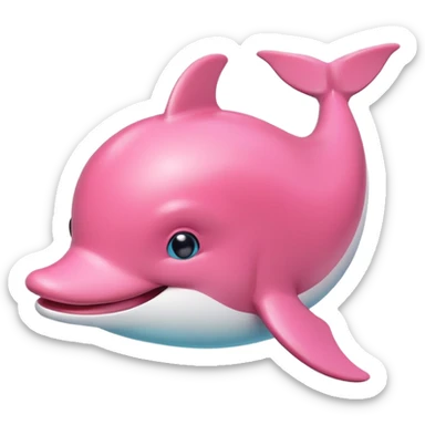 create a pink dophin emoji dufferent experions  sticker