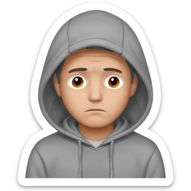 men with hoodie sad sticker