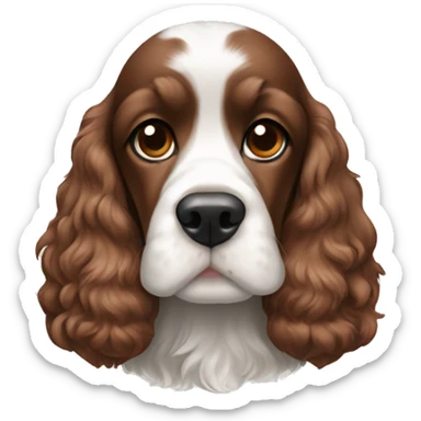 brown white black cocker spaniel sticker