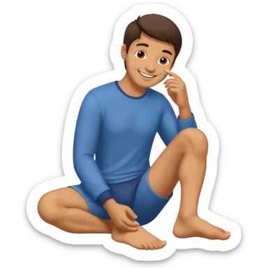 Man Sniffing his feet sticker