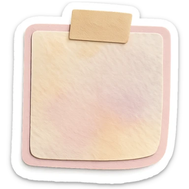 soft pastel cozy memo paper sheet with soft watercolor texture sticker