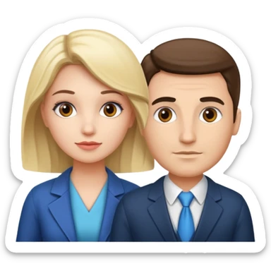 Perfect love. Psychologist girl and a futurologist man sticker