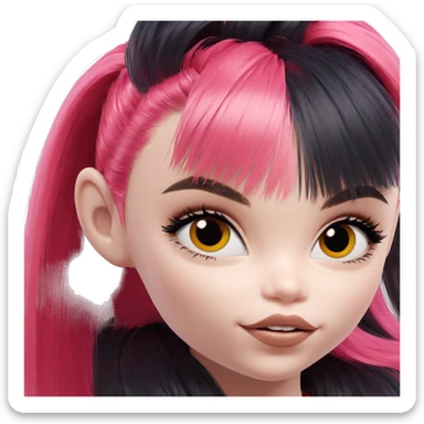 multicolored hair portrait of girl sticker