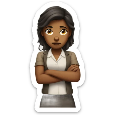 mad girl arms crossed sticker