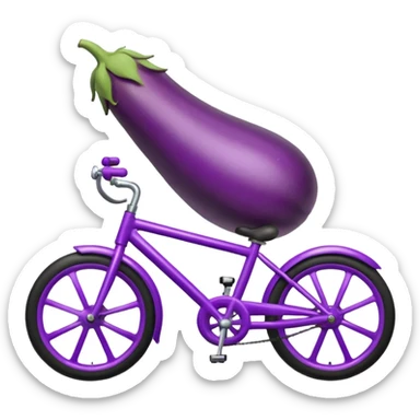Eggplant on a bike  sticker