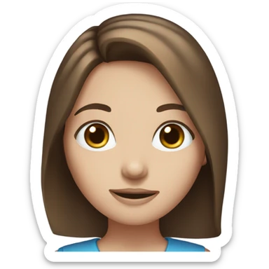 blue-eyed girl with medium-length brown hair sticker