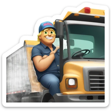 Trump in garbage truck sticker