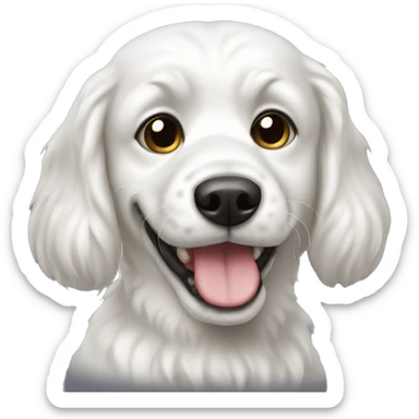 White lap dog sticker