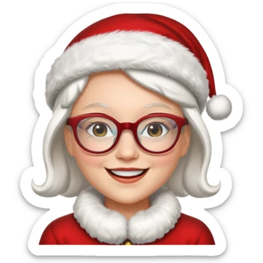 female santa claus wearing glasses sticker