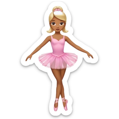 brown skin blonde barbie ballerina  sticker