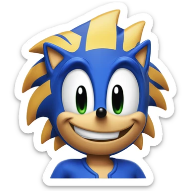 Sonic from the 90's cartoon smirking menicingly sticker