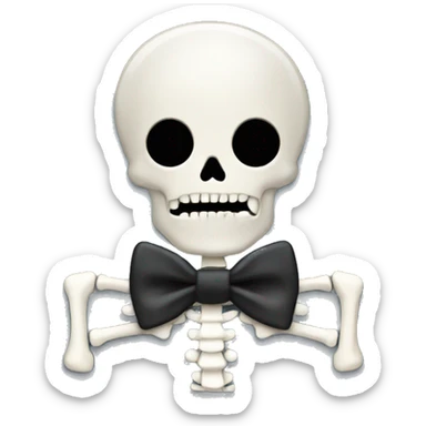cute skeleton bow tie  sticker