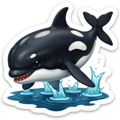 orca as a zombie sticker