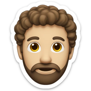 A Man with brown hair a Beard and a cloud in front of his face sticker