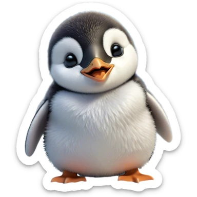 Cinematic Cute Yawning Baby Penguin Portrait Emoji, Head tilted slightly with a dramatic, wide-open yawn, showcasing soft, cuddly feathers and sleepy, half-closed eyes brimming with drowsy contentment, Simplified yet irresistibly adorable features, highly detailed, glowing with a soft, cozy polar glow, high shine, relaxed yet expressive, stylized with a dash of whimsical charm, soft glowing outline, capturing the essence of a drowsy yet affectionate arctic cherub that appears ready to stretch out for a nap! sticker