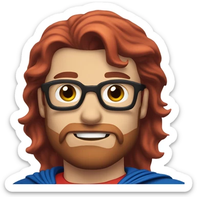 Superman with red hair and scruffy beard sticker