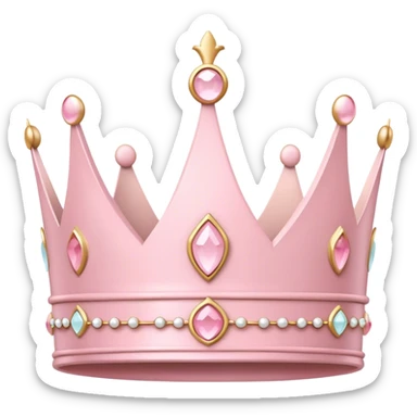 White and pastel pink crown sticker