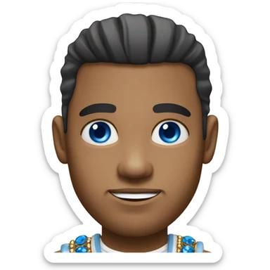 light skin cuban man with blue eyes and excessive gold jewelry  sticker