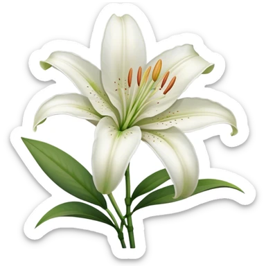 single White Oriental, straight stem sticker