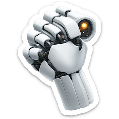 White mechanical cyborg arm and bicep sticker