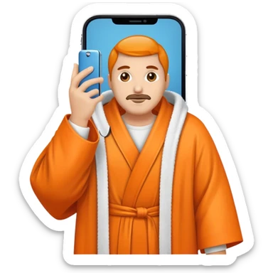 a mobile Phone in a orange robe sticker