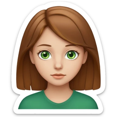 Very light brown haired gorl with green eyes  sticker