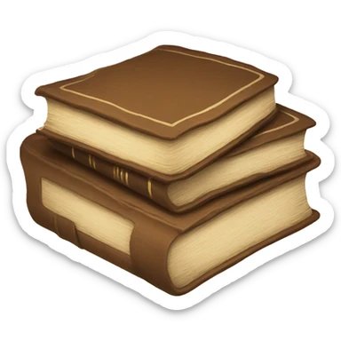 pile of vintage brown book sticker