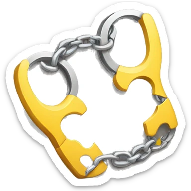 broken with yellow hint handcuffs sticker