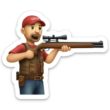 Redneck with shotgun sticker