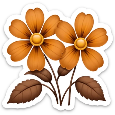 Flores marrones sticker