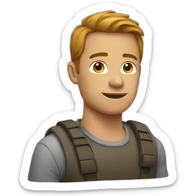 homme lève bras profil sticker