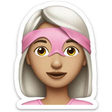 Pretty brunette with pink sleep mask sticker