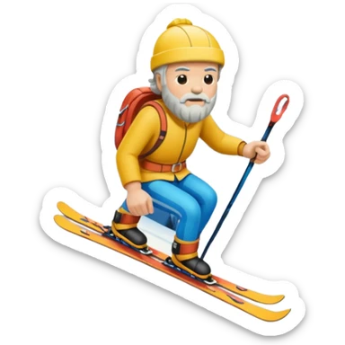 Socrates on mountain skis sticker