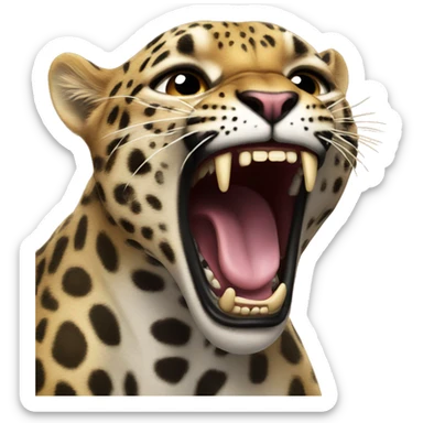 Leapord screaming sticker