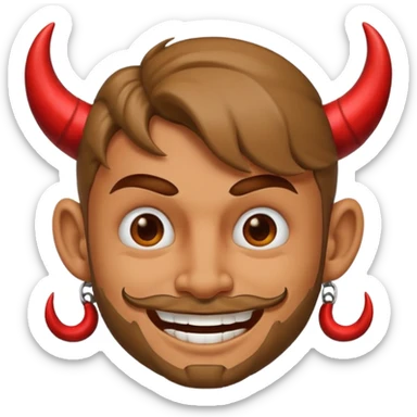 Emoji de bandido con diablito  sticker