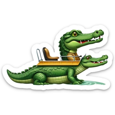 An alligator riding an airboat sticker