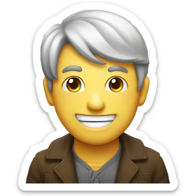 grinning emoji with tinfoi sticker