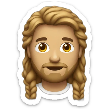 light brown guy with beard and mullet sticker
