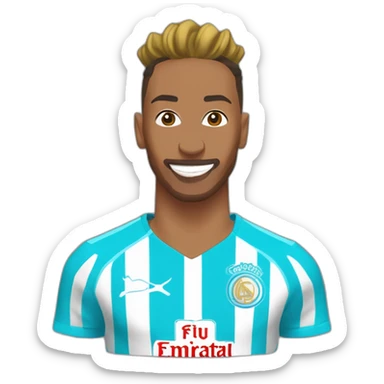 Pierre-Emerick Aubameyang with the Olympique de Marseille football shirt sticker