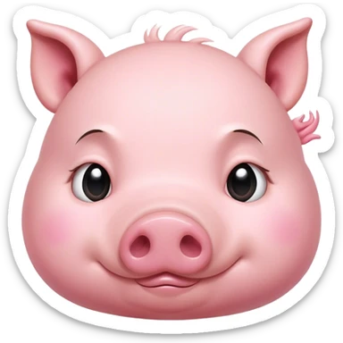 A sleepy little cute pig sticker