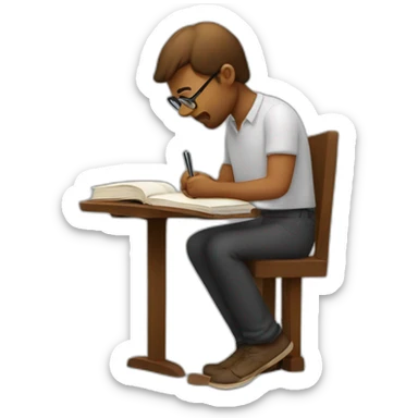 writer writing book sticker