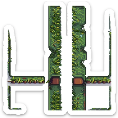 pixel art straight road with green grass on both sides sticker
