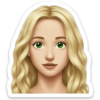 Tom felton kissing blond woman, with green eyes and very long hair sticker