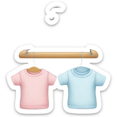 Baby clothes in hangers sticker