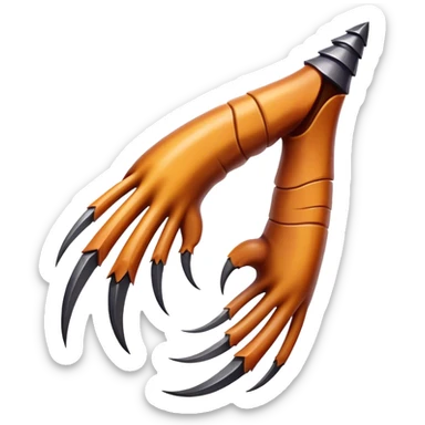 Brown claw with seven talons hanging downwards (not sentient) sticker