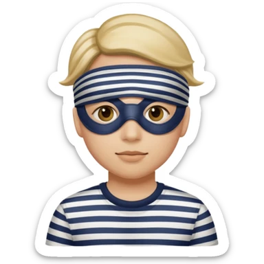 A theif robber emoji,Stripped shirt.eye mask. sticker