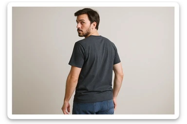 Rakurs orqadan oldiga qarab turgan inson sticker