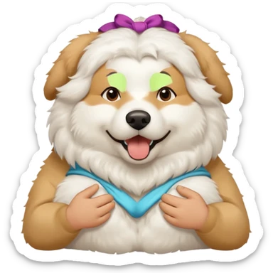 Great Pyrenees Belly Rub Emoji sticker