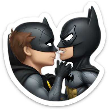 Spiderman kissing batman sticker